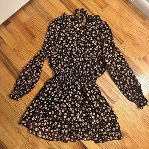Zara Black and Pink Floral Blouse - Worn Once